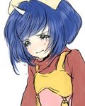  aqua_eyes biting blue_hair crying crying_with_eyes_open eiko_carol face final_fantasy final_fantasy_ix flat_chest horn lip_biting nyanyacchi short_hair solo tears 