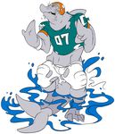  anthro bottlenose cetacean clothing dolphin dorsal_fin fins football football_helmet helmet jersey kuma mammal marine miami_dolphins shirt shorts tail_fin transformation water 