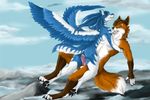  anthro breasts canine cum duo eyes_closed female fox hindpaw male mammal nude paws penetration penis pussy raitsh sex straight tala_(suntattoowolf) vaginal vaginal_penetration werefox werefox_(character) wings 