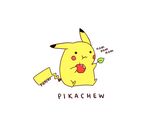  apple eating fruit humor leaf nintendo pikachu pikarar plain_background pok&#233;mon pok&eacute;mon pun solo video_games white_background 