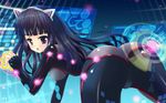  all_fours animal_ears ass bad_id bad_pixiv_id black_hair blush bodysuit cat_ears guilty_crown highres long_hair open_mouth purple_eyes solo suzuta_yume tsugumi_(guilty_crown) 
