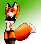  breasts canine clothing female fox fox_and_the_hound panties shirt stockings striptease underwear vixey 