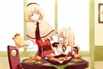  :d ^_^ alice_margatroid basket blonde_hair braid capelet chair child closed_eyes cup doughnut food hairband kirisame_marisa multiple_girls necktie open_mouth sakuraba_yuuki single_braid smile touhou younger 