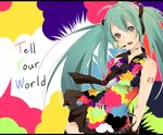  ahoge aqua_eyes aqua_hair bad_id bad_pixiv_id bare_shoulders fullo2 hatsune_miku headset letterboxed long_hair necktie skirt solo tell_your_world_(vocaloid) thighhighs twintails vocaloid 