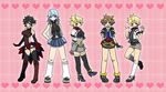  5girls black_hair blonde_hair blue_eyes breasts brown_hair elbow_gloves genderswap gloves heart hearts high_heels kingdom_hearts multiple_girls riku roxas shoes skirts sora sora_(kingdom_hearts) thighhighs tori1002 vanitas ventus white_hair 