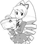  basket big_hair drill_hair greyscale heriyama long_hair lowres monochrome pantyhose rockman ryuusei_no_rockman shirogane_luna solo 