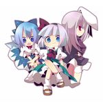  ana_(rznuscrf) animal_ears bow bunny_ears chibi cirno konpaku_youmu lowres multiple_girls reisen_udongein_inaba touhou 