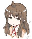  ahoge brown_eyes brown_hair long_hair minami-ke minami_chiaki sketch solo weshika 