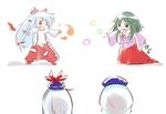  chibi danmaku duel fighting fujiwara_no_mokou houraisan_kaguya kamishirasawa_keine multiple_girls rivalry satou touhou watching yagokoro_eirin 