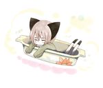  animal_ears bad_id bad_pixiv_id closed_eyes cup hrd in_container in_cup minigirl original pink_hair short_hair sleeping solo 