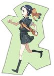  bag cutout mura_(kanojo_no_oukoku) ribbon running school_uniform serafuku solo yukariki_ichihime zaregoto_series 