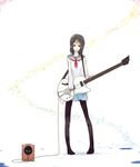  bad_id bad_pixiv_id black_eyes black_hair cable copyright_request guitar hrd instrument long_hair pantyhose school_uniform solo 