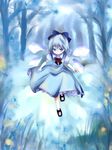  bad_id bad_pixiv_id blue_hair bow cirno nightbug ribbon solo touhou wings 