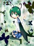  alternate_costume antennae bad_id bad_pixiv_id bug butterfly cape green_eyes green_hair insect nightbug school_uniform skirt solo thighhighs touhou wriggle_nightbug 