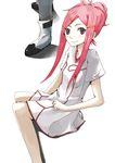  anemone_(eureka_seven) bad_id bad_pixiv_id eureka_seven eureka_seven_(series) flat_chest hair_ornament hairclip hrd long_hair pink_hair sitting smile solo 