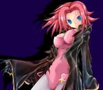  ashford_academy_uniform bad_id bad_pixiv_id blue_eyes bunnysuit coat code_geass flipped_hair kallen_stadtfeld kuon_itsuki leotard pantyhose pink_leotard red_hair short_hair solo 