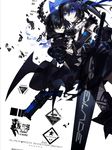  black_dress black_hair black_rock_shooter black_rock_shooter_(character) black_rock_shooter_beast blue_eyes burning_eye chain crown dead_master dress green_eyes gun horns long_hair multiple_girls starshadowmagician sword weapon wings 