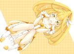  blonde_hair boots bow cure_peace eyelashes hair_flaps highres kise_yayoi magical_girl panties ponytail precure smile_precure! solo tears underwear weeeeen white_panties yellow yellow_bow yellow_eyes 