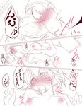  aki_(akikaze_asparagus) blush comic faceless faceless_male kawashiro_nitori kiss monochrome saliva sex spot_color touhou translation_request 