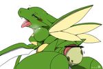  2012 blush breasts censored egg female insect looking_back nintendo oviposition panting plain_background pok&#233;mon pokemon pussy saliva scyther side_boob sweat tongue tongue_out unknown_artist video_games white_background wings 