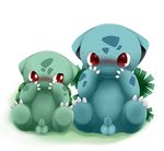  balls blush bulbasaur claws ivysaur male nintendo penis plain_background pok&#233;mon pokemon red_eyes schnecken sitting video_games 