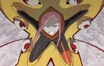  anemone_(eureka_seven) bodysuit eureka_seven eureka_seven_(series) face grin hair_ornament hairclip looking_at_viewer pink_hair purple_eyes single_vertical_stripe skin_tight smile solo spandex theend yanagi_(tsukiakari) 