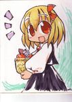  chibi lowres rokugou_daisuke rumia shikishi solo touhou traditional_media 