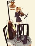  bad_id bad_pixiv_id cat instrument instrument_case music_stand original shiromiso solo thighhighs violin zettai_ryouiki 