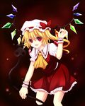  blonde_hair flandre_scarlet hat laevatein red_eyes solo touhou wings wrist_cuffs 