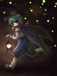  antennae blue_eyes cape fireflies green_hair lantern sankuma solo touhou wriggle_nightbug 