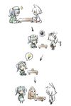  0_0 2girls :o board_game chibi comic cucumber hat inubashiri_momiji kawashiro_nitori light_bulb multiple_girls nabeshima_tetsuhiro pom_pom_(clothes) shougi silent_comic speech_bubble squiggle sweatdrop tokin_hat touhou two_side_up 