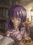  bespectacled book glasses patchouli_knowledge purple_eyes purple_hair solo touhou yohane 