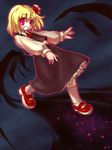  blonde_hair darkness hair_ribbon mary_janes red_eyes ribbon rumia sankuma shoes short_hair slit_pupils solo touhou 