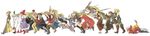  6+girls abekawa absurdres animal_ears archer_(fft) arithmetician_(fft) armor bandana black_mage_(fft) black_mage_(final_fantasy) blonde_hair blush boots bow_(weapon) cape chemist_(fft) commentary_request dancer_(fft) dancer_(final_fantasy) dragoon dragoon_(fft) dragoon_(final_fantasy) everyone fake_animal_ears fake_tail final_fantasy final_fantasy_tactics geomancer_(fft) gloves hair_bun hat headband heart helmet highres knight_(fft) long_hair mask mime_(fft) monk_(fft) multiple_girls mystic_(fft) ninja_(fft) orator_(fft) polearm ponytail running samurai_(fft) shadow sheath sheathed short_hair single_hair_bun spear squire_(fft) striped summoner_(fft) sword tail thief_(fft) time_mage time_mage_(fft) weapon white_mage_(fft) white_mage_(final_fantasy) wide_image 