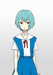  ayanami_rei bad_id bad_pixiv_id blue_hair hntk neon_genesis_evangelion pale_skin red_eyes school_uniform short_hair solo 