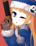  bad_id bad_pixiv_id blonde_hair blue_eyes gloves gun gunner hat jack_frost lesskiss long_hair one_eye_closed sekaiju_no_meikyuu solo weapon 