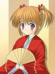  fan folding_fan hinako_(sister_princess) japanese_clothes kimono masakichi_(crossroad) sister_princess solo twintails 