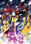  blue_eyes copyright_request fire hamamoto_ryuusuke long_hair magic red_hair solo 