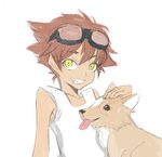  cowboy_bebop dog edward_wong_hau_pepelu_tivrusky_iv ein_(cowboy_bebop) goggles mksm red_hair short_hair smile solo welsh_corgi yellow_eyes 