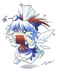  blood blue_hair chibi cirno injury lowres ribbon solo touhou turn_pale wings yokoura_masato 