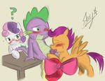  apple_bloom apple_bloom_(mlp) blush butt cub cutie_mark_crusaders_(mlp) dragon equine eyes_closed fellatio female feral friendship_is_magic group hair hair_bow horn horse interspecies male mammal my_little_pony oral oral_sex pegasus penis pony purple_hair red_hair scalie scootaloo scootaloo_(mlp) sex signature spike spike_(mlp) starykrow straight sweetie_belle sweetie_belle_(mlp) unicorn watching wing_boner wings young 