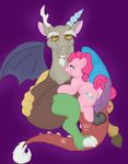  antlers balls cutie_mark discord discord_(mlp) draconequus duo equine erection female feral friendship_is_magic fur hair horn horse hot_dogging male mammal my_little_pony penis pink_fur pink_hair pinkie_pie pony rascalraccoon red_eyes straight wings 