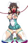  arms_behind_head ball_gag bdsm bodysuit bondage bound breast_bondage brown_hair collar dildo drooling gag gagged kneeling kyouno_madoka leash long_hair mall_link_suit panties pussy_juice pussy_juice_stain rinne_no_lagrange rope saliva skirt skirt_pull solo sweat tears thighhighs torn_clothes torn_legwear underwear vibrator vibrator_under_clothes vibrator_under_panties wet wet_clothes wet_panties yuzumiya_mono 