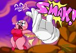  butt crying duo female hand happy kirby kirby_(series) master_hand nintendo nipples open_mouth rule_63 short_stack smacking suit super_smash_bros super_smash_bros. surprise text thewill video_games voluptuous wide_hips 