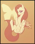  artonis cutie_mark equine female feral fluttershy fluttershy_(mlp) friendship_is_magic looking_at_viewer mammal monochrome my_little_pony pegasus pussy solo teats wings 