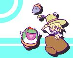  blonde_hair chibi dongurigaeru frog hat moriya_suwako one_eye_closed puyopuyo solo touhou y&amp;k 