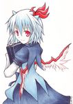  book head_wings mochizuki_ado red_eyes single_head_wing solo tokiko_(touhou) touhou wings 