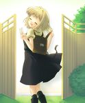  air backpack bag blonde_hair fuyuichi kamio_misuzu school_uniform short_hair solo v 