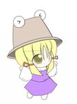  bad_id bad_pixiv_id blonde_hair chibi hat lazilylife lowres moriya_suwako ribbon solo touhou 