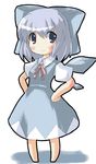  blue_hair bow chibi cirno putiren ribbon solo touhou wings 